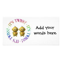 It's twins! custom photo card