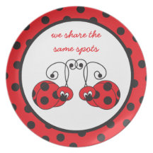 Itty Bitty Ladybug Best Friends Plate - Red