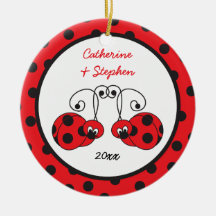 Itty Bitty Ladybug Couple Ornament