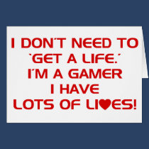I've Got Lots Of Lives - Gamer Gaming Video Games cards