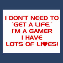 I've Got Lots Of Lives - Gamer Gaming Video Games postcards