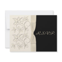 Ivory and Black R.S.V.P. Card Alternate Personalized Invitations