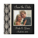 Ivory and Black Save the Date Photo Magnets