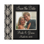 Ivory and Black Save the Date Photo Magnets