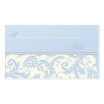 Ivory and Blue Damask Placecards Business Card