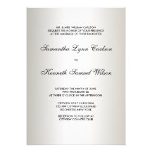 Ivory Black Tie Damask Wedding Invitations