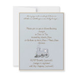 Ivory Border Blue Train Baby Shower Invitation