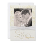 Ivory Damask - Elegant Photo Wedding Invitations
