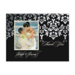 Ivory Damask Lace Thank You Photo postcards