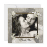 Ivory Damask Overlay Photo Card invitations