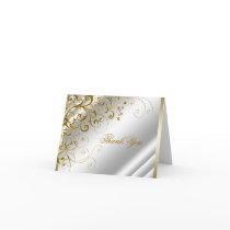 Ivory Gold Jewel Gold Thank You Cards