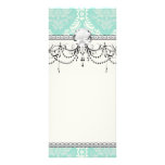 ivory greens damask pattern rack card design