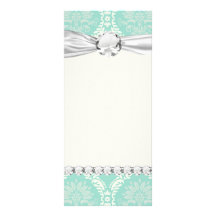 ivory greens damask pattern rack card template