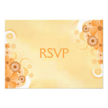 Ivory Hibiscus Elegant Custom RSVP Response Cards Announcement