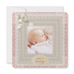 Ivory Lace Pink Pearl Girls Pink Photo Christening