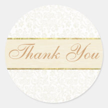 Ivory Lace Thank You Sticker/Seal