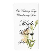 Ivory MoonFlower  Wedding Wine Avery Label