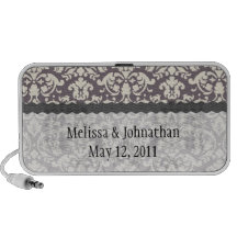 ivory on grey taupe elegant wedding keepsake laptop speakers