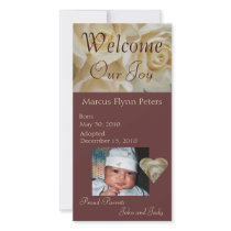 Ivory Rose Photo Adoption Announcement Custom Photo Card