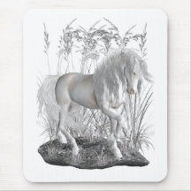 Ivory, the white stallion mouse pads