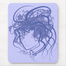 Ivy Medusa Blue Mousepads