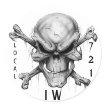 IW SKULL & CrossBones, LOCAL, 721 Round Sticker
