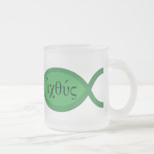 IXOYE Christian Fish Symbol - Green Parchment Mug