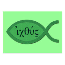 IXOYE Greek Text - Green Parchment Tract Card /