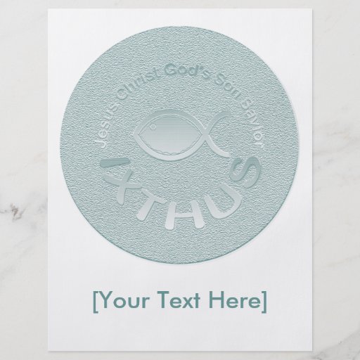 IXTHUS Christian Fish Symbol - SILVER Full Colour Flyer