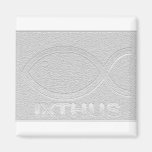 IXTHUS Christian Fish Symbol - Silver Fridge Magnets
