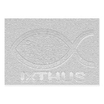 IXTHUS Symbol - Silver Plaque Oblong Tract Card /
