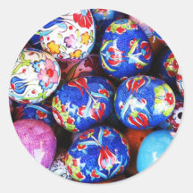 Iznik Design Ceramic Eggs Round Stickers
