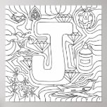 J est pour la couleur de bijoux dans la lettre poster