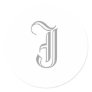 J Letter Monogram Sticker Grey Old English