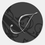 J Monogram Letter Wedding Envelope Seal Sticker stickers