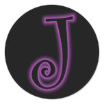 J Monogram Purple Neon Stickers