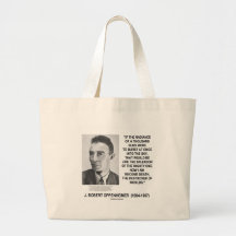 J Robert Oppenheimer Now I Am Become Death Quote Tote Bags