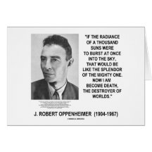 J Robert Oppenheimer Now I Am Become Death Quote Cards
