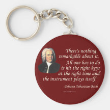 J.S. Bach on Playing Keychain