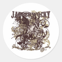 Jabberwocky Carnivale Style Round Stickers