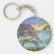 Jacaranda & Palm Tree Keychain