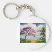 Jacaranda Tree Art Keychains