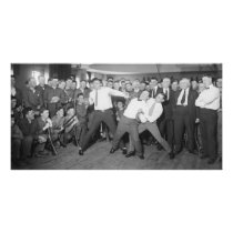 Jack Dempsey Mock Fighting Against Harry Houdini Photo Card