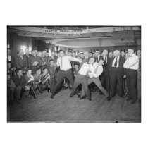 Jack Dempsey Mock Fighting Against Harry Houdini Photograph
