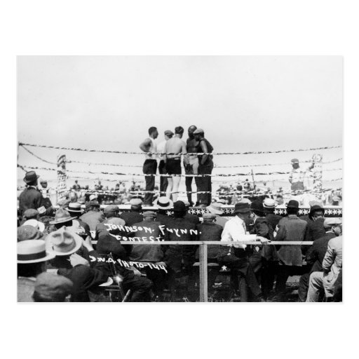 Jack Johnson vs. Fireman Jim Flynn Boxing: 1912 Postcards
