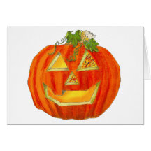 Jack-O'-Lantern Fire Element Halloween Card