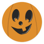 Jack-O-Lantern Silly Face Round Circle Sticker stickers