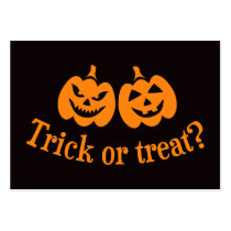 Jack o lantern trick or treat business card templates