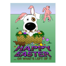 Jack Russell Happy Easter Postcard