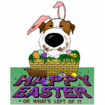 Jack Russell Happy Easter Sculpture Photo Cut Outs